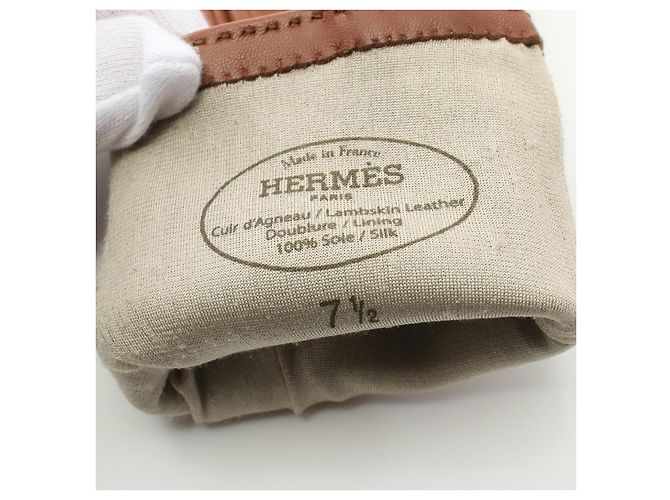Hermès Hermes Kelly Lederhandschuhe Braun - Ansicht 3