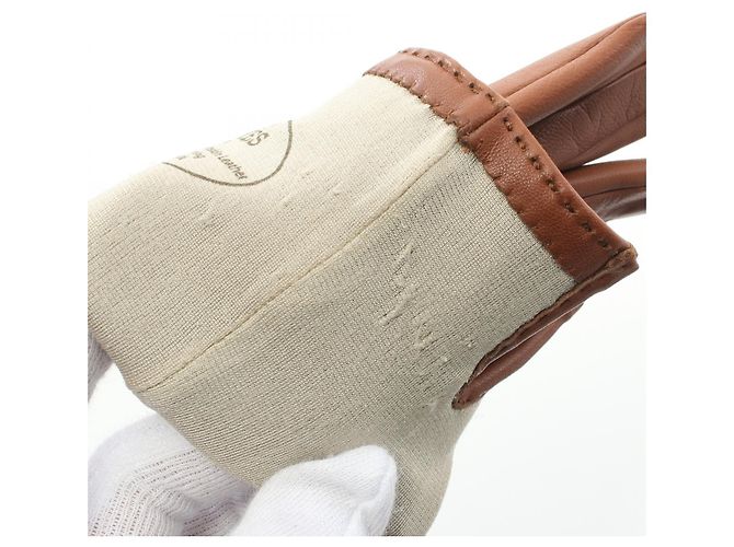 Hermès Hermes Kelly Lederhandschuhe Braun - Ansicht 4