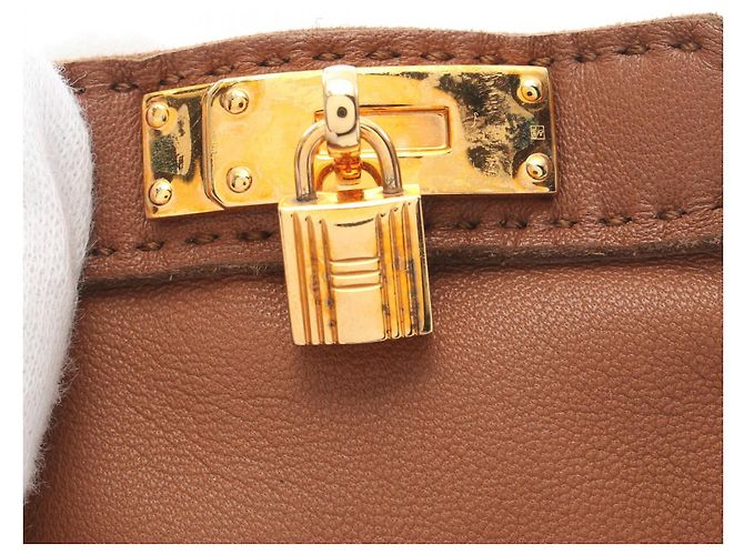 Hermès Hermes Kelly Lederhandschuhe Braun - Ansicht 5