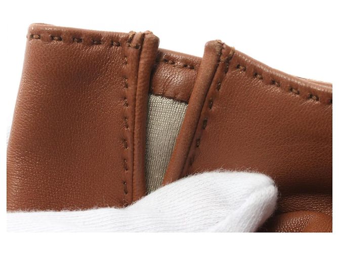 Hermès Hermes Kelly Lederhandschuhe Braun - Ansicht 6