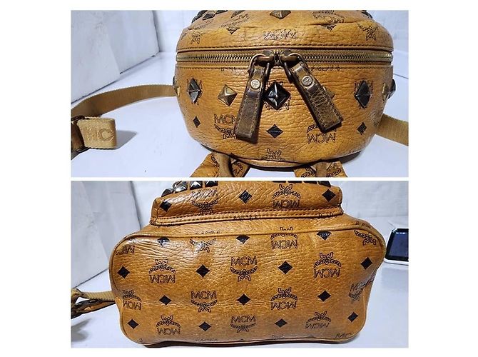 MCM Visetos Studded Small Stark M Rucksack Cognac Braun - Ansicht 10