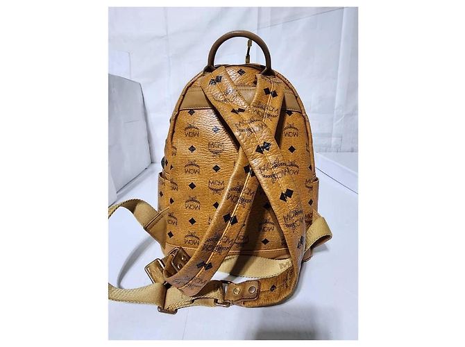MCM Visetos Studded Small Stark M Rucksack Cognac Braun - Ansicht 11