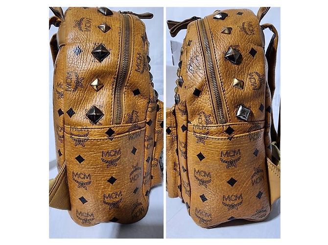 MCM Visetos Studded Small Stark M Rucksack Cognac Braun - Ansicht 12