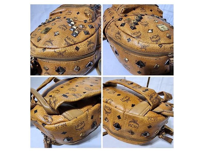 MCM Visetos Studded Small Stark M Rucksack Cognac Braun - Ansicht 18