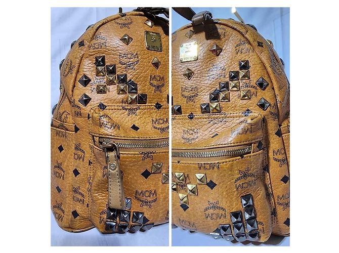 MCM Visetos Studded Small Stark M Rucksack Cognac Braun - Ansicht 8