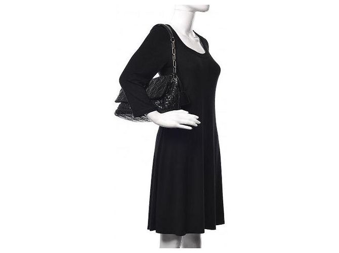 CHRISTIAN DIOR Borsa a Spalla Media New Lock in Pelle di Agnello Cannage Nera Nero - vista 3