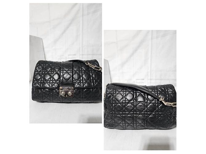 CHRISTIAN DIOR Borsa a Spalla Media New Lock in Pelle di Agnello Cannage Nera Nero - vista 5