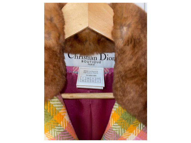 CHAQUETA CON COLLAR DE PIEL CHRISTIAN DIOR Multicolor - vista 3
