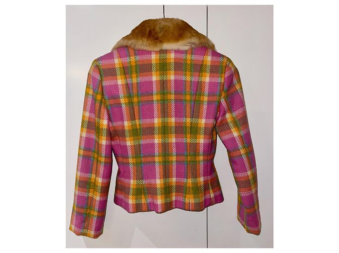 CHAQUETA CON COLLAR DE PIEL CHRISTIAN DIOR Multicolor - vista 7