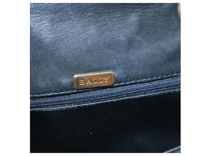 BALLY Shoulder Bag Leather Black Gold Auth 126155 Golden - view 10