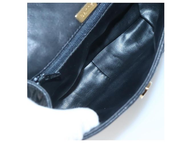 BALLY Shoulder Bag Leather Black Gold Auth 126155 Golden - view 11