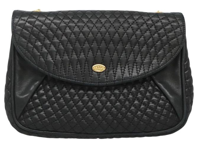 BALLY Shoulder Bag Leather Black Gold Auth 126155 Golden - view 13
