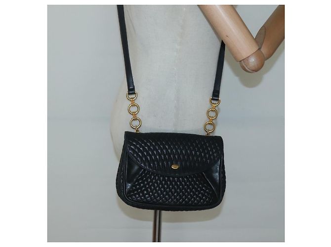 BALLY Shoulder Bag Leather Black Gold Auth 126155 Golden - view 19