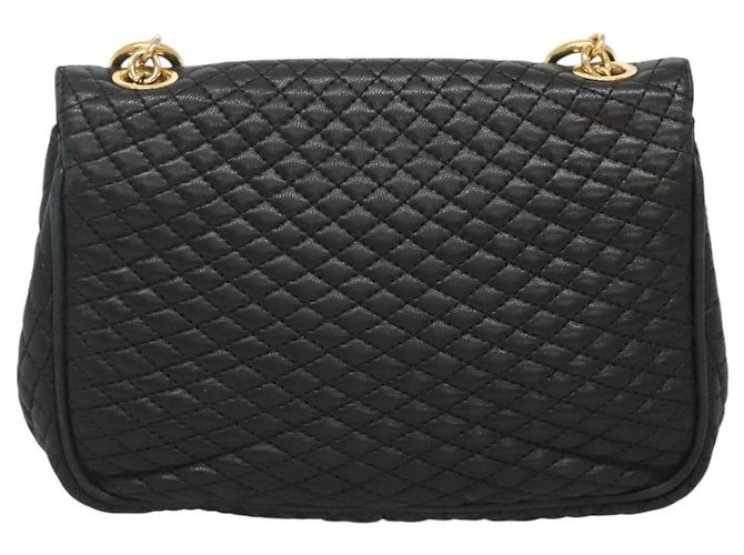 BALLY Shoulder Bag Leather Black Gold Auth 126155 Golden - view 2