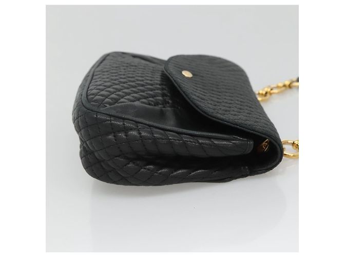 BALLY Shoulder Bag Leather Black Gold Auth 126155 Golden - view 3