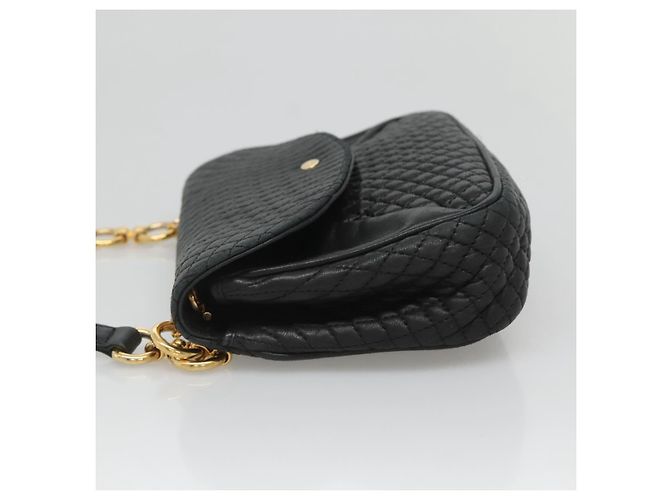 BALLY Shoulder Bag Leather Black Gold Auth 126155 Golden - view 4