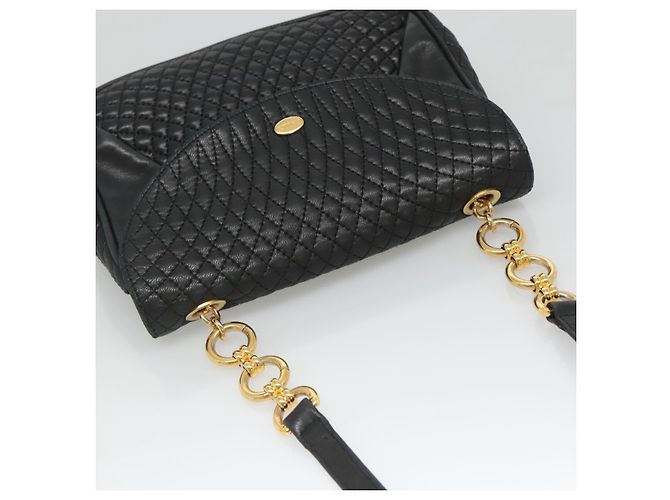 BALLY Shoulder Bag Leather Black Gold Auth 126155 Golden - view 6