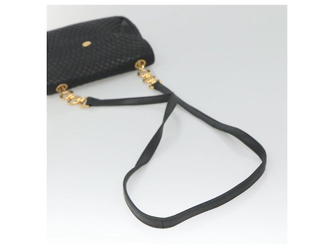 BALLY Shoulder Bag Leather Black Gold Auth 126155 Golden - view 7