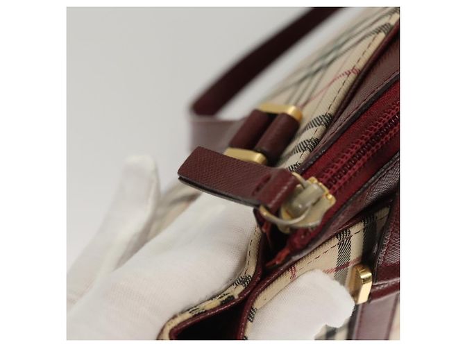 Borsa a mano in tela beige a quadri Nova Burberry oro Auth BA2673 D'oro - vista 10