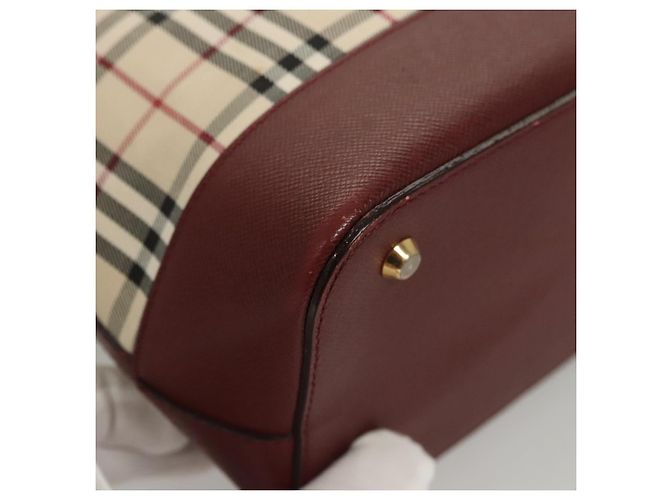 Borsa a mano in tela beige a quadri Nova Burberry oro Auth BA2673 D'oro - vista 14