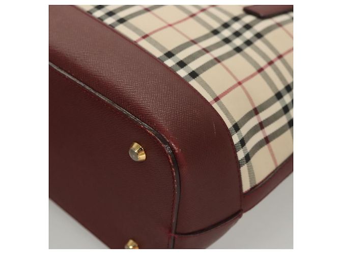 Borsa a mano in tela beige a quadri Nova Burberry oro Auth BA2673 D'oro - vista 15