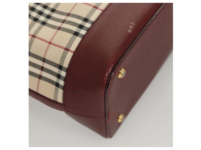 Borsa a mano in tela beige a quadri Nova Burberry oro Auth BA2673 D'oro - vista 16