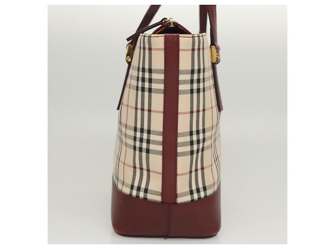 Borsa a mano in tela beige a quadri Nova Burberry oro Auth BA2673 D'oro - vista 4