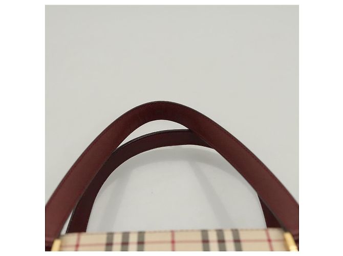 Borsa a mano in tela beige a quadri Nova Burberry oro Auth BA2673 D'oro - vista 8