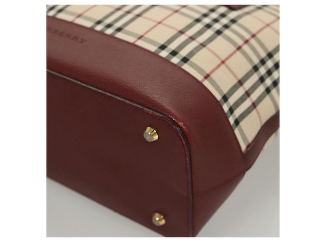 Borsa a mano in tela beige a quadri Nova Burberry oro Auth BA2673 D'oro - vista 9