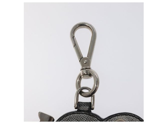 Saffiano PRADA Charm in pelle Safiano Argento Auth ac3850 - vista 3