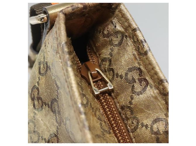 Borsa a spalla GG Crystal GUCCI Marrone Oro 189749 Auth 125954 D'oro - vista 14