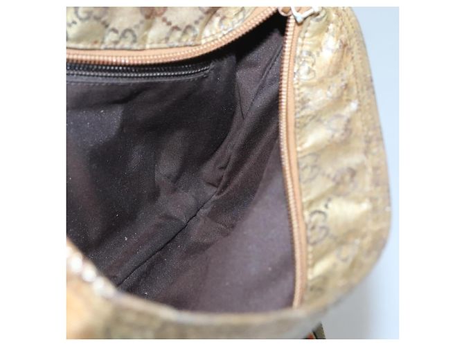 Borsa a spalla GG Crystal GUCCI Marrone Oro 189749 Auth 125954 D'oro - vista 17