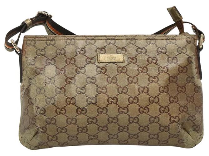 Borsa a spalla GG Crystal GUCCI Marrone Oro 189749 Auth 125954 D'oro - vista 2