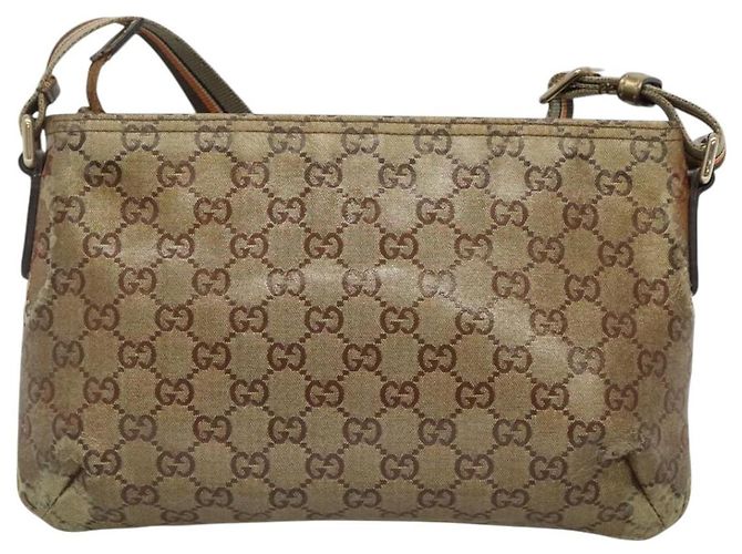 Borsa a spalla GG Crystal GUCCI Marrone Oro 189749 Auth 125954 D'oro - vista 3