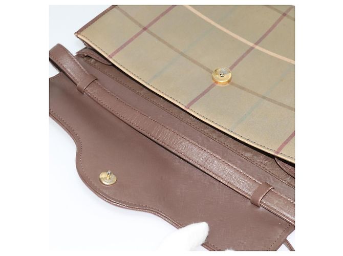 Autre Marque Borsa a Spalla Burberrys Nova Check in Tela Beige Oro Auth BA2751 D'oro - vista 10