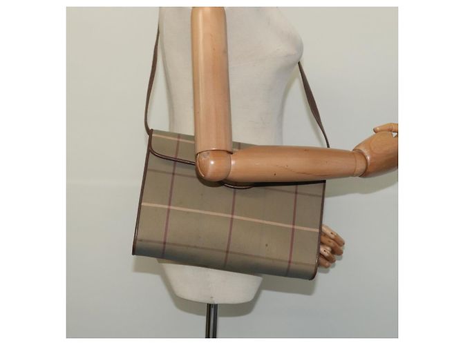 Autre Marque Borsa a Spalla Burberrys Nova Check in Tela Beige Oro Auth BA2751 D'oro - vista 20
