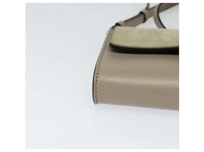 Chloé Borsa a Spalla Chloe Fay in Pelle Scamosciata Beige Oro Auth BA2586 D'oro - vista 10
