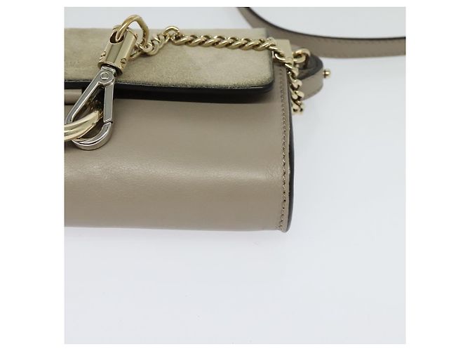 Chloé Borsa a Spalla Chloe Fay in Pelle Scamosciata Beige Oro Auth BA2586 D'oro - vista 11