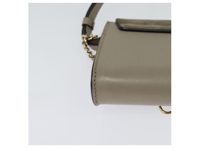 Chloé Borsa a Spalla Chloe Fay in Pelle Scamosciata Beige Oro Auth BA2586 D'oro - vista 12