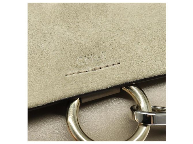 Chloé Borsa a Spalla Chloe Fay in Pelle Scamosciata Beige Oro Auth BA2586 D'oro - vista 14