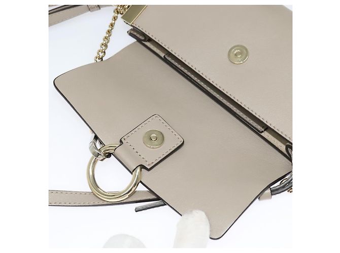 Chloé Borsa a Spalla Chloe Fay in Pelle Scamosciata Beige Oro Auth BA2586 D'oro - vista 15