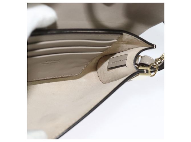 Chloé Borsa a Spalla Chloe Fay in Pelle Scamosciata Beige Oro Auth BA2586 D'oro - vista 18