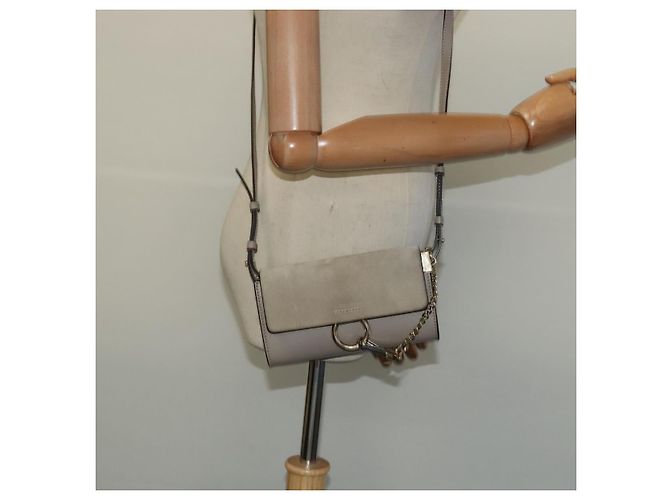 Chloé Borsa a Spalla Chloe Fay in Pelle Scamosciata Beige Oro Auth BA2586 D'oro - vista 23