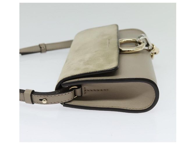 Chloé Borsa a Spalla Chloe Fay in Pelle Scamosciata Beige Oro Auth BA2586 D'oro - vista 4