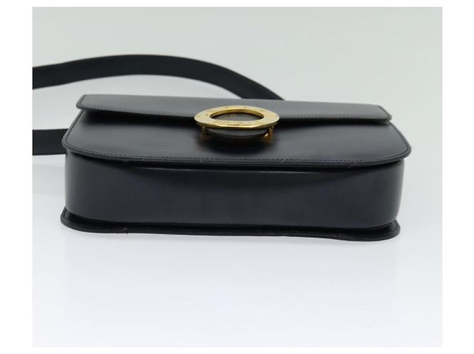 Céline Borsa a Spalla CELINE Circle in Pelle Blu Navy Oro Auth 126033 D'oro - vista 5