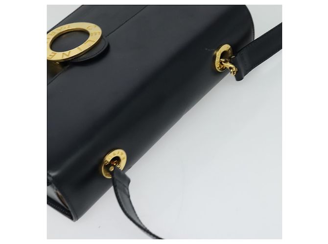 Céline Borsa a Spalla CELINE Circle in Pelle Blu Navy Oro Auth 126033 D'oro - vista 6