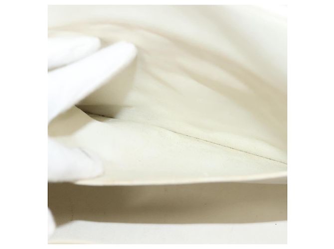 CHANEL Borsa a Mano Matelassé con Catena in Pelle di Caviale Oro Bianco CC Auth bs26565 D'oro - vista 21