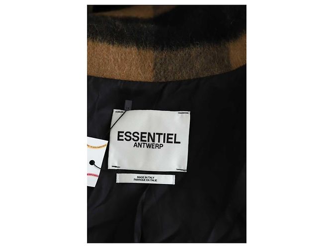 Essentiel Antwerp Abrigo de lana marrón - vista 5