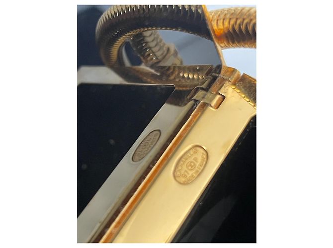 Chanel Minaudiere Snake Chain Vanity Schwarz Kunststoff Gold Gold hardware - Ansicht 10