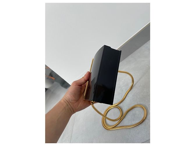 Chanel Minaudiere Snake Chain Vanity Schwarz Kunststoff Gold Gold hardware - Ansicht 7